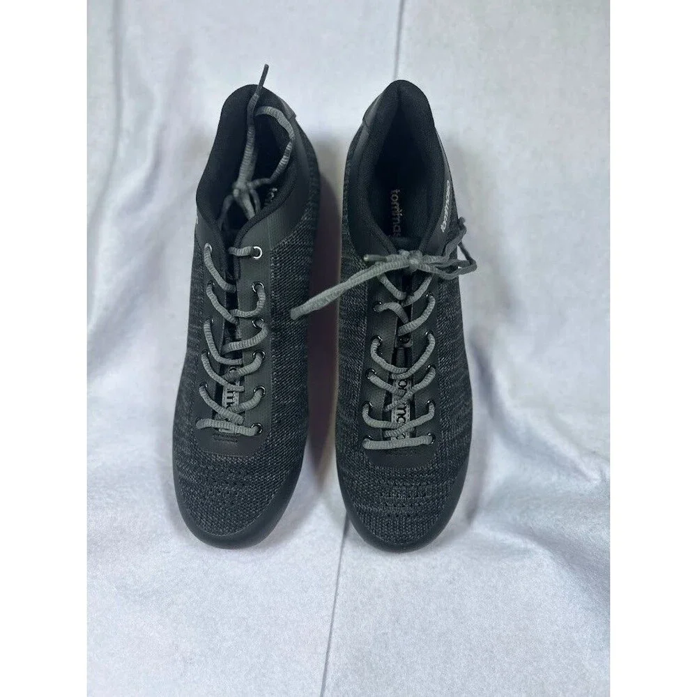 Tommaso Strada Aria Black Knit Indoor Cycling Shoes Men's Size US 11 EU 45 Cleat